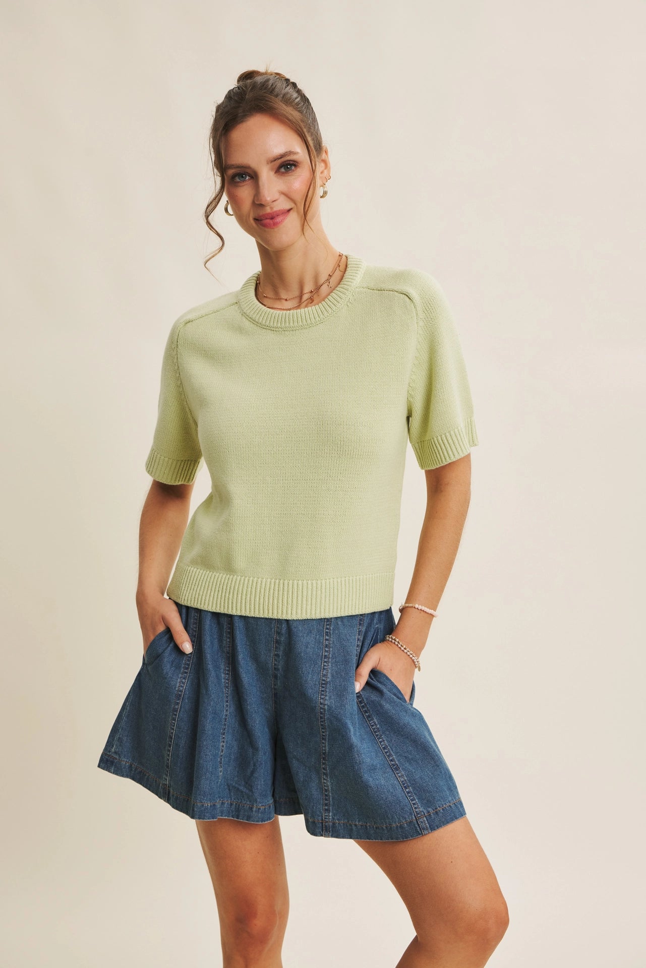 Short Sleeve Essential Sweater