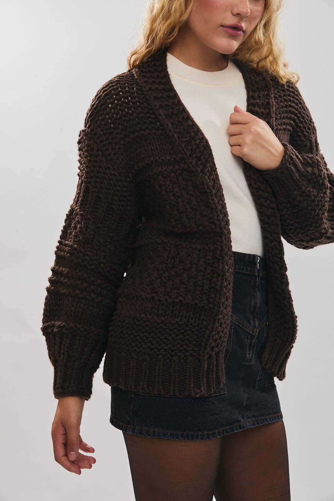 Oversized Crochet Sweater Cardigan