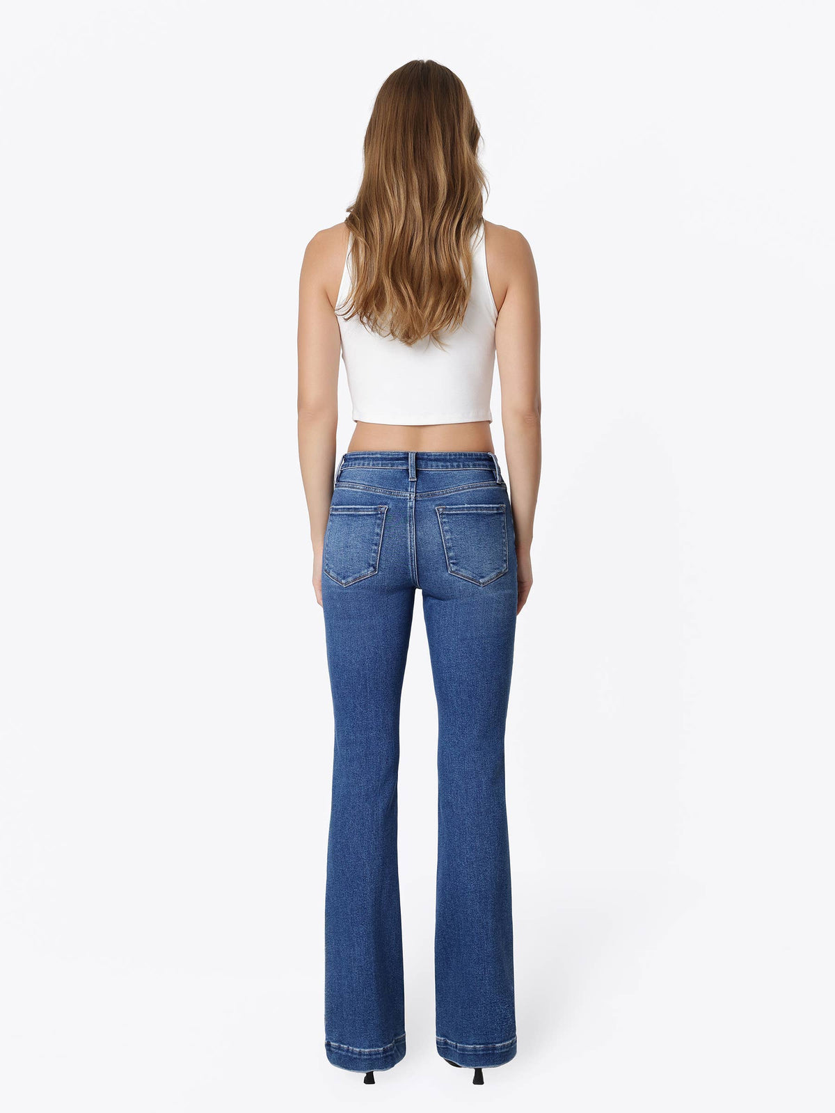 Lovervet High Rise Trouser Hem Bootcut Jeans- 33"