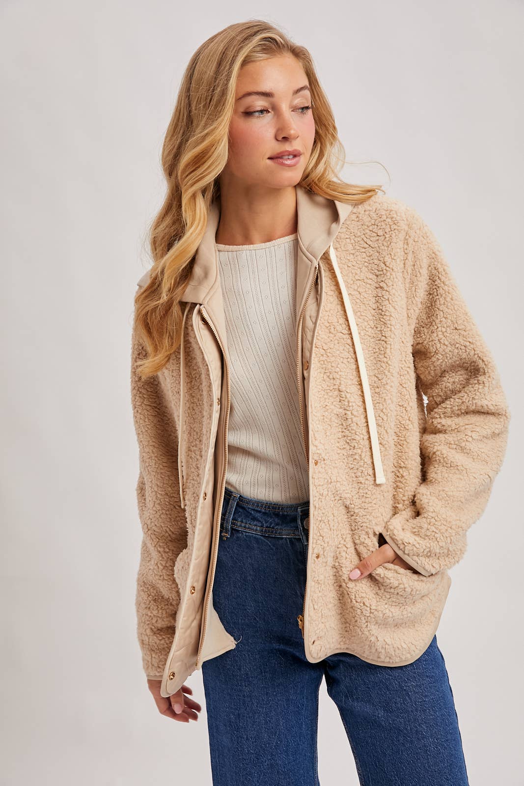 Sherpa Adjustable Hooded Jacket