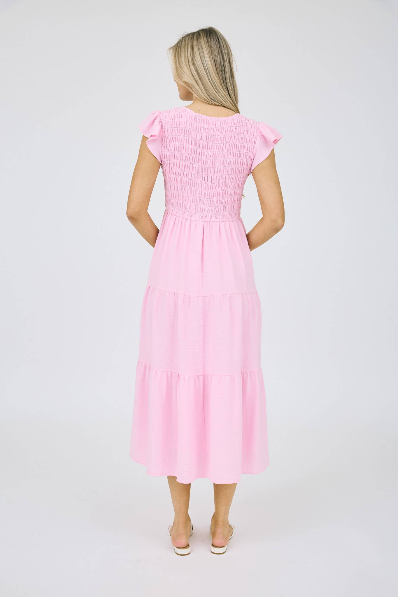 FLUTTER SLEEVE MAXI DRESS