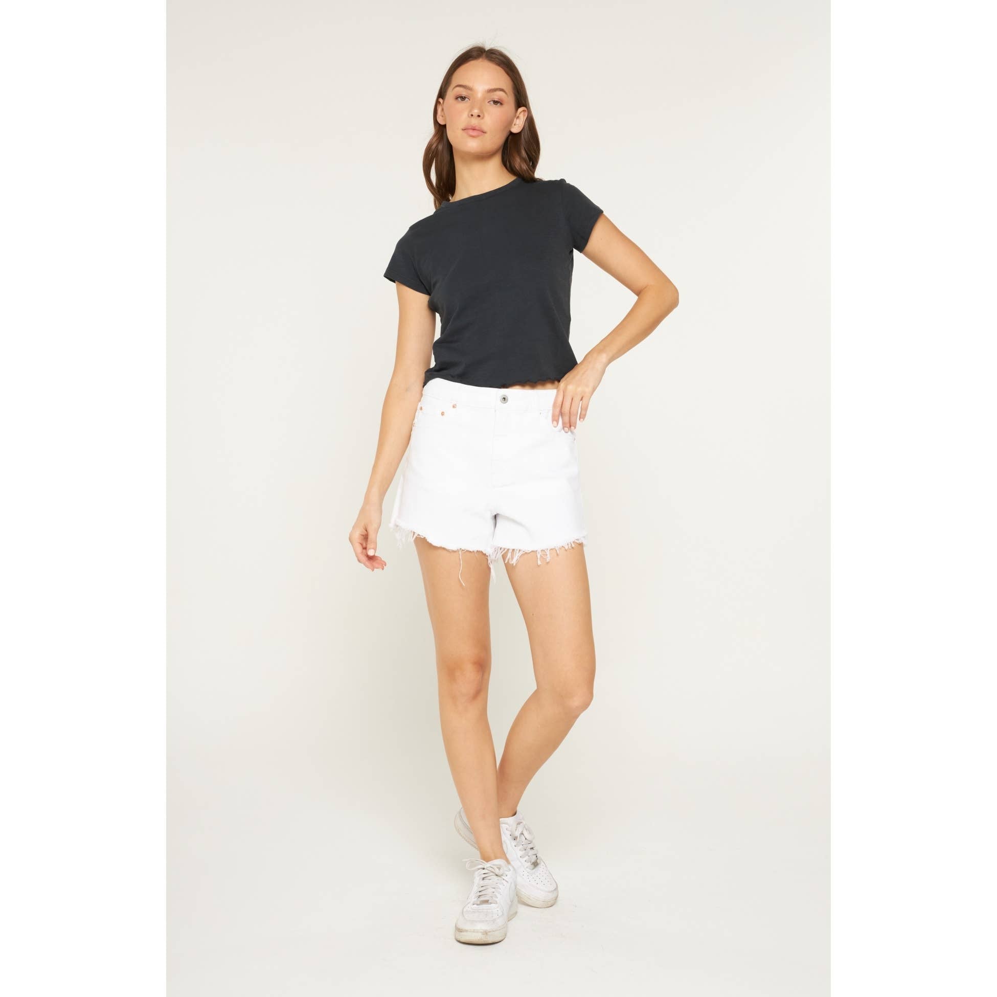 MICA SUPER HIGH VINTAGE SHORTS WITH RAW HEM