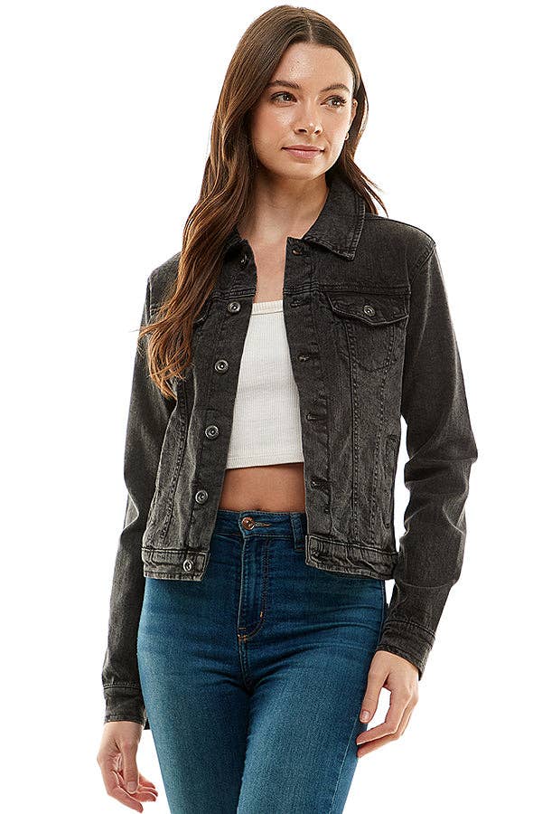Cotton Blend Stretch Denim Jacket