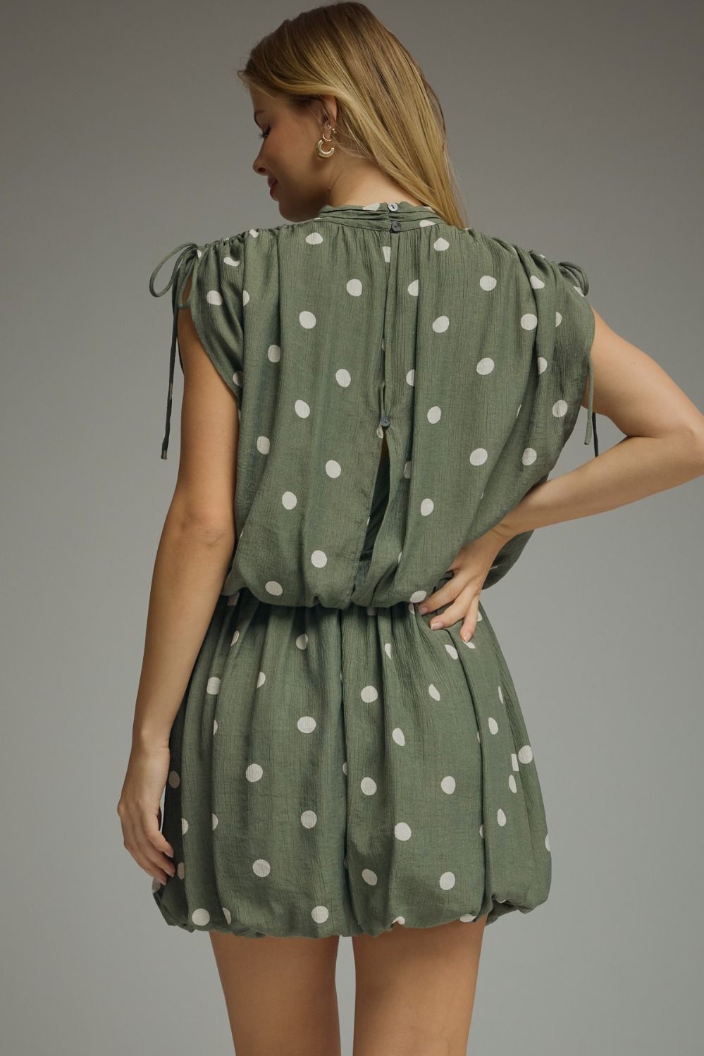 Polka Dot Bubble Hem Mini Dress