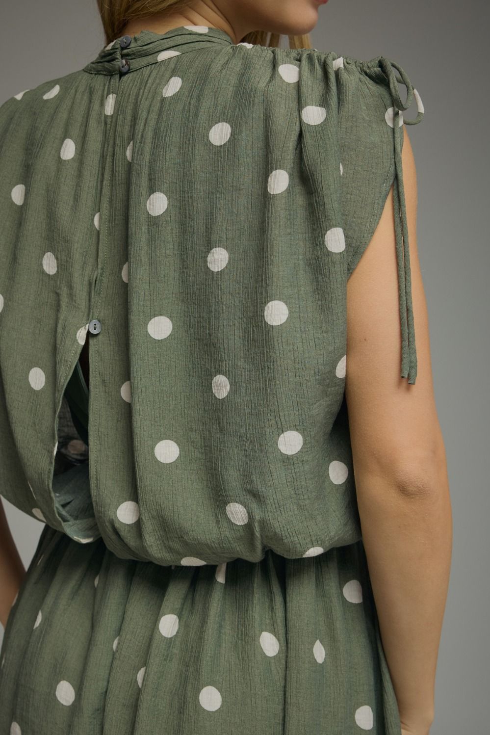Polka Dot Bubble Hem Mini Dress