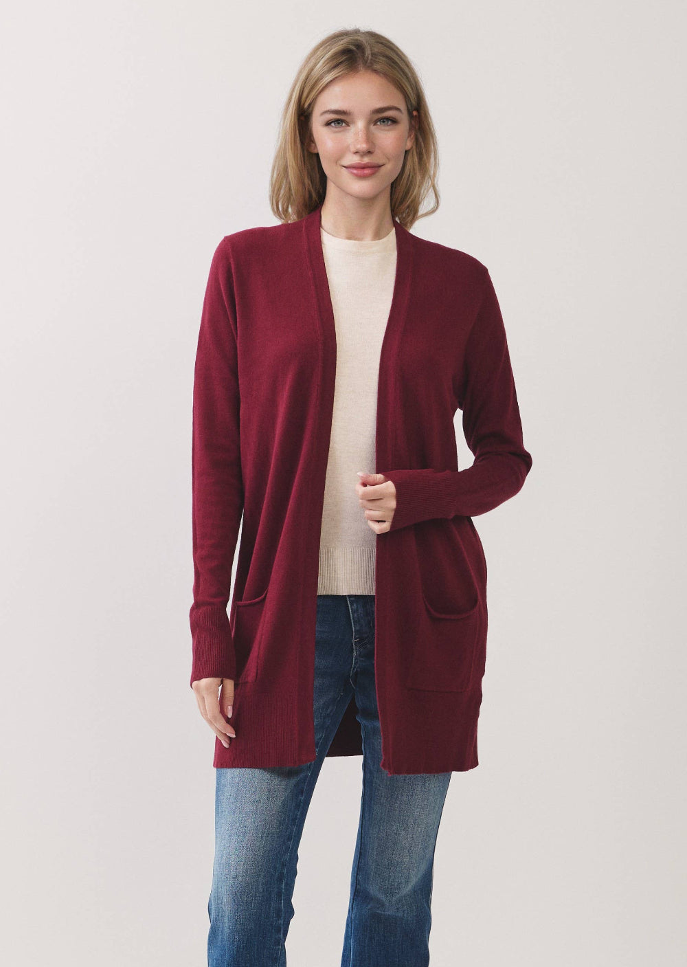 Longline Open Front Pocket Cardigan