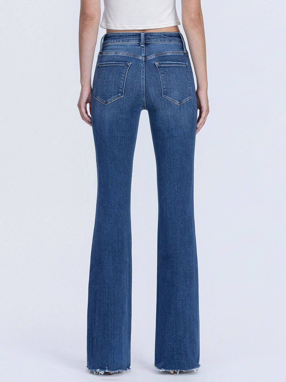 Lovervet High Rise Raw Hem Bootcut Jeans 33"