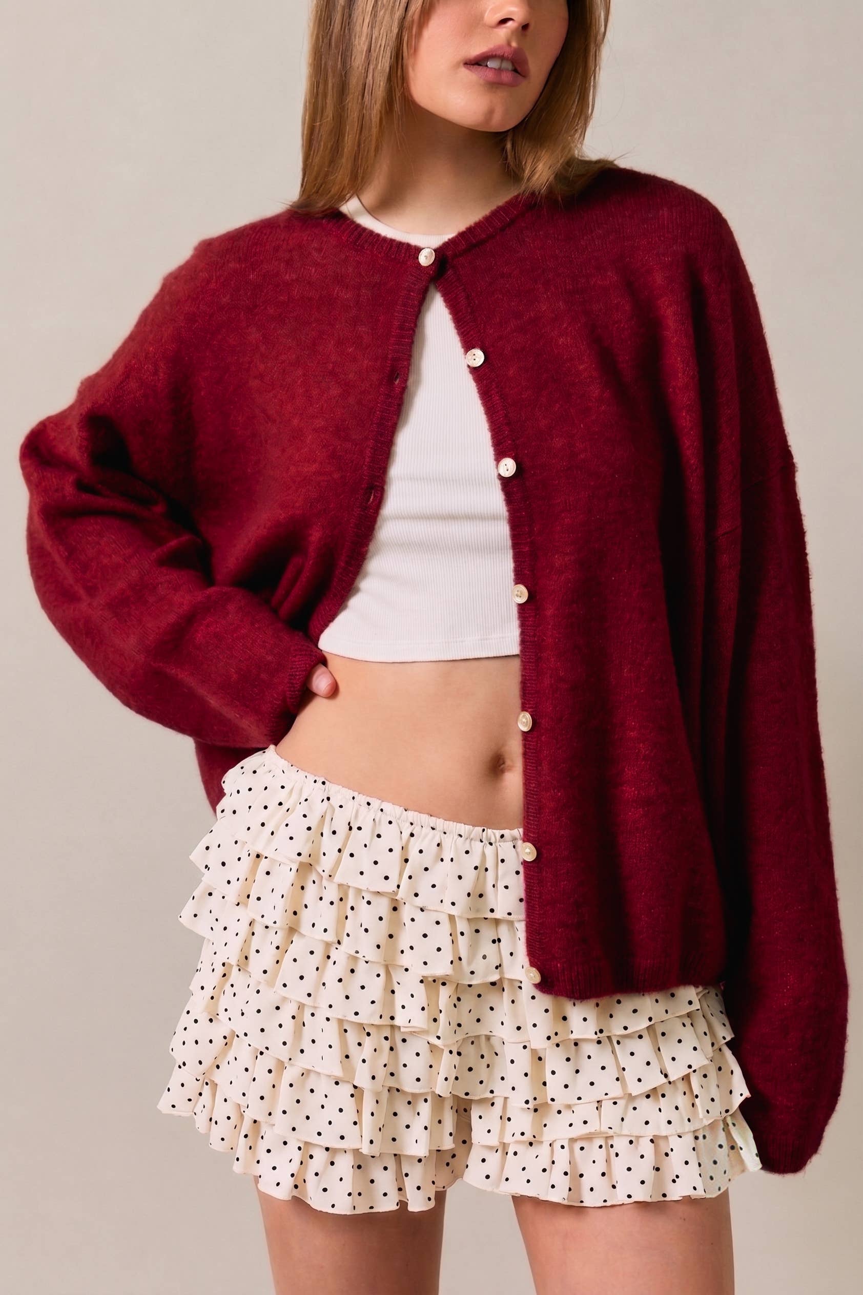Soft Button Front Knit Cardigan