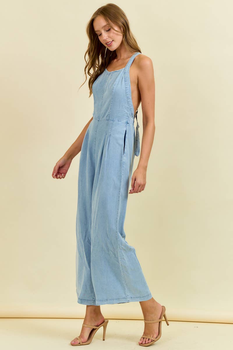 Wide Leg Tencel Jumpsuit
