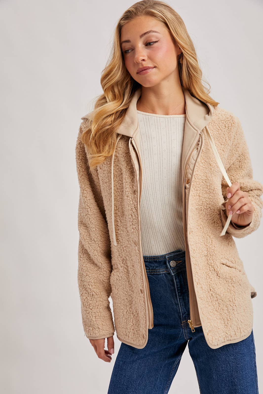 Sherpa Adjustable Hooded Jacket